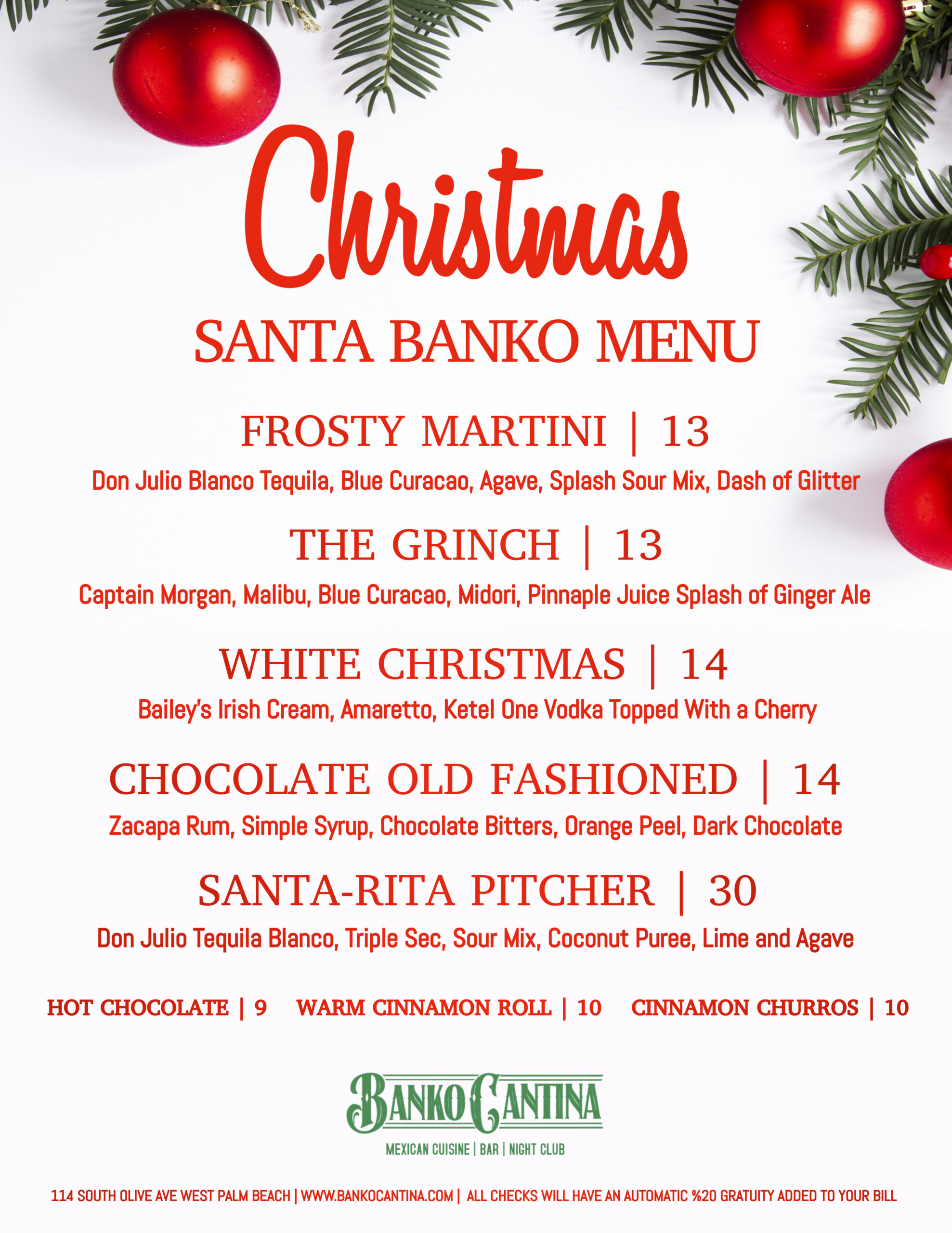 Christmas menu Print